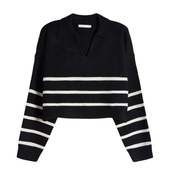 NWOT Oak + Fort Collared Stripe Sweater - Picture 2 of 7